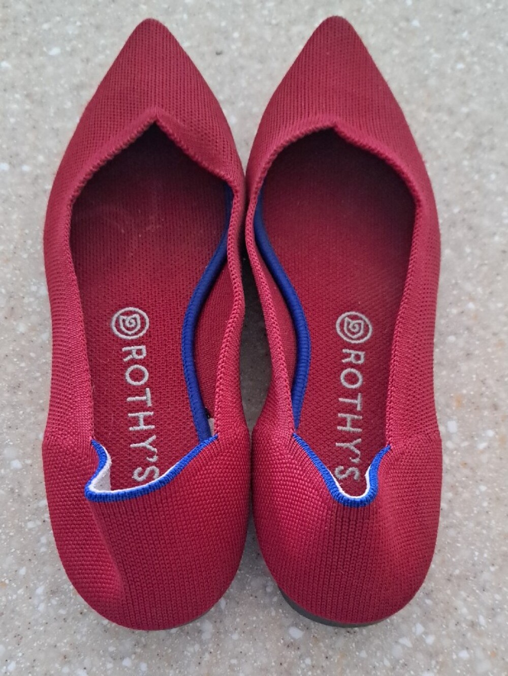 Rothy's Women's Pointed Flat - Crimson Red - Picture 2 of 4